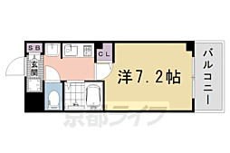 エステムプラザ京都烏丸五条 4階1Kの間取り