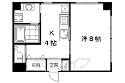 第8パールハイツ安井 1階1Kの間取り