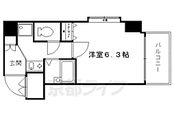 ベラジオ四条堀川 3階1Kの間取り
