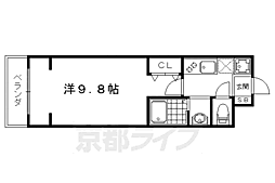 京都市営烏丸線 鞍馬口駅 徒歩3分の賃貸マンション 1階1Kの間取り