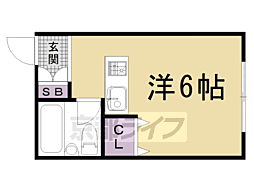 東山学生ハイツ ワンルームの間取図画像