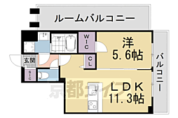 叡山電鉄叡山本線 修学院駅 徒歩6分の賃貸マンション 5階1LDKの間取り