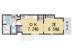 シャーメゾン松原 1DKの間取図画像