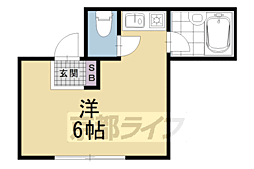 東山学生ハイツ ワンルームの間取図画像