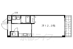 バンブーヒルズ 1Kの間取図画像