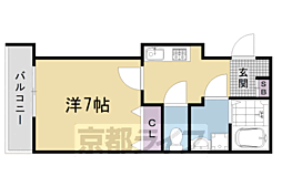 ビエノス京都花園 1Kの間取図画像