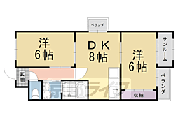 メゾン西寿 2LDKの間取図画像