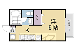 サンライフ新川D 1Kの間取図画像