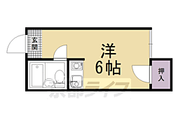 アスクル西院南棟 1Kの間取図画像