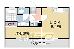 グリーンハイツ北村 1LDKの間取図画像