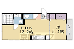 アムール嵐山 1LDKの間取図画像