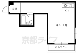 ハイツチロル 1Kの間取図画像