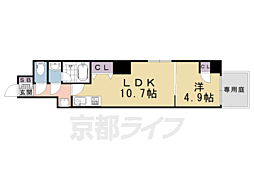 Orchid Court四条大宮 1LDKの間取図画像