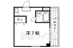 ウイッシュ河原町 ワンルームの間取図画像