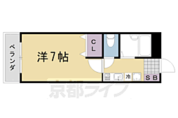 ヴィルヌーブ 1Kの間取図画像