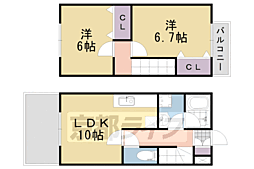 パレ・ヴェール 2LDKの間取図画像