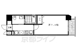 アーバンフラッツ四条西洞院 1Kの間取図画像