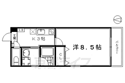 ZEN烏丸五条 1Kの間取図画像