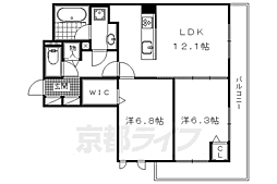 リーゾ北山 2LDKの間取図画像