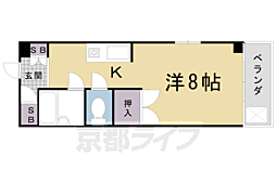 神足terrace 1Kの間取図画像