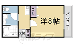 ランフォート天神川 1Kの間取図画像