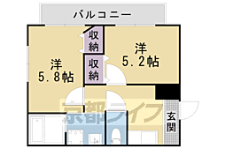 あゆま邸 2Kの間取図画像