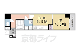 ベラジオ京都西大路2 1DKの間取図画像