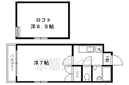 ピュアホーク 1Kの間取図画像