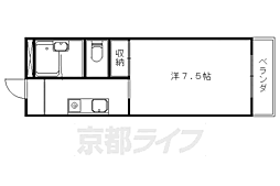 サンテラスリヴェール 1Kの間取図画像