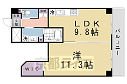 第8パールハイツ安井 1LDKの間取図画像