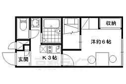 レオパレスサンクエトワール 1Kの間取図画像