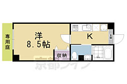 フラッティK&S 1Kの間取図画像
