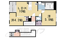 京都市山科区椥辻封シ川町マンション 2LDKの間取図画像