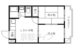 VIP一言寺 2LDKの間取図画像