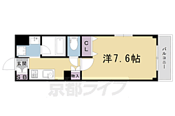 べラジオ雅び北野白梅町駅前 1Kの間取図画像