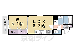クリエオーレ松丘町 1LDKの間取図画像