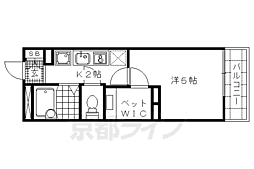 レオパレスTYK壬生 1Kの間取図画像