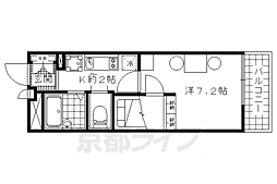 レオパレスOKANISHI 1Kの間取図画像