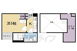 アルトラヴィーユ京都 1Kの間取図画像