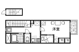 レオパレス宇治川 1Kの間取図画像