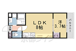 CREDOR伏見桃山 1LDKの間取図画像