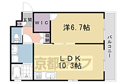 京都市右京区西京極町ノ坪町マンション 1LDKの間取図画像