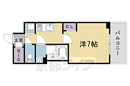 ベラジオ雅び京都七条ウエストII 1Kの間取図画像