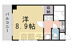 シティキャスル四条 1Kの間取図画像