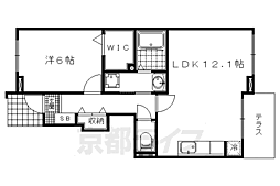 カーサスカイ1 1LDKの間取図画像