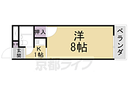レスポワール山科 1Kの間取図画像
