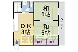 木村マンション 2LDKの間取図画像