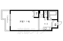 高樹会館 1Kの間取図画像