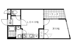 パオコート音羽 1LDKの間取図画像