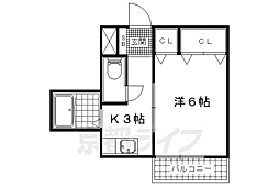 ヤマシナアーバンコテージ 1Kの間取図画像